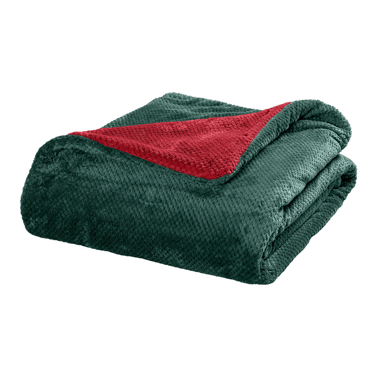 Κουβέρτα Υπέρδιπλη Διπλής Όψεως Art 11601 Jacquard Fleece 700gsm Fiesta Plus 220x240εκ Πράσινο/Κόκκινο