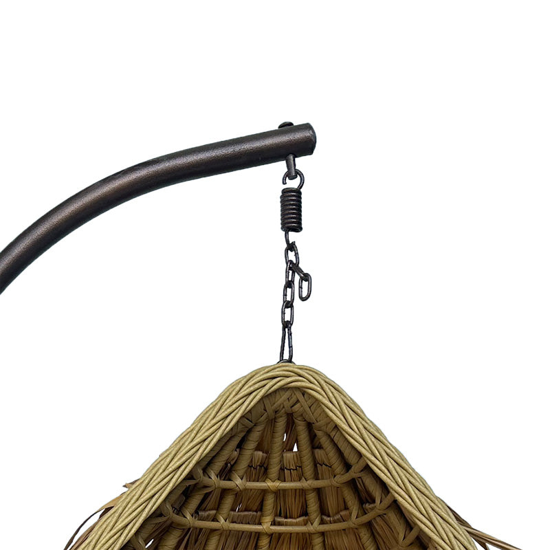 Κούνια Φωλιά με Βάση Varur Μέταλλο Καφέ - PE Rattan σε Μπεζ Απόχρωση 120x105x195