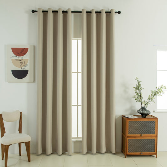 Κουρτίνα Full Blackout Σκίασης με 8 Κρίκους Soft Art 8391 140x270εκ Άμμου