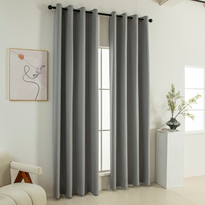 Κουρτίνα Full Blackout Σκίασης με 8 Κρίκους Soft Art 8391 140x270εκ Γκρι