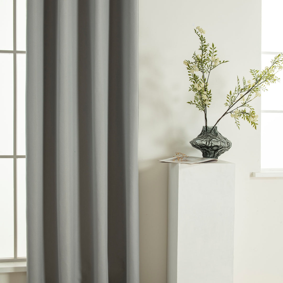 Κουρτίνα Full Blackout Σκίασης με 8 Κρίκους Soft Art 8391 140x270εκ Γκρι