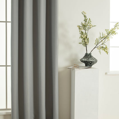 Κουρτίνα Full Blackout Σκίασης με 8 Κρίκους Soft Art 8391 140x270εκ Γκρι