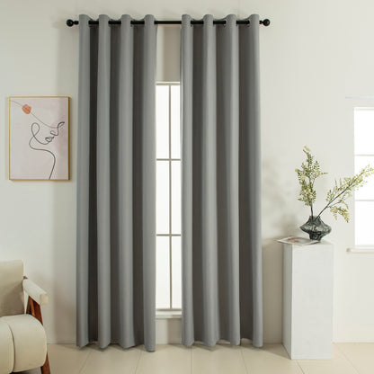Κουρτίνα Full Blackout Σκίασης με 8 Κρίκους Soft Art 8391 140x270εκ Γκρι