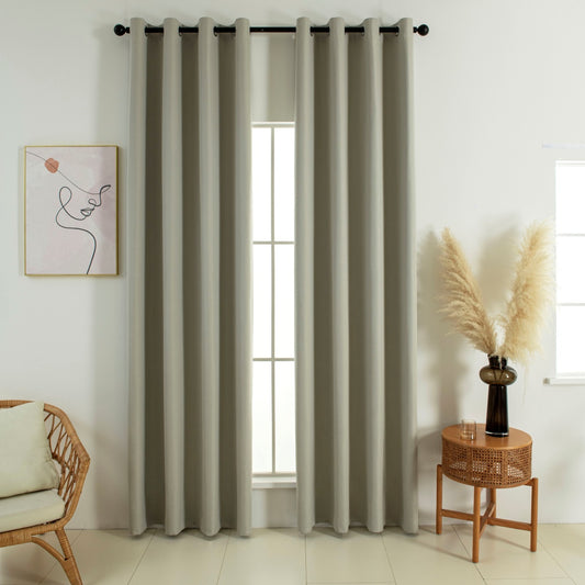 Κουρτίνα Full Blackout Σκίασης με 8 Κρίκους Soft Art 8391 140x270εκ Σκούρο Μπεζ