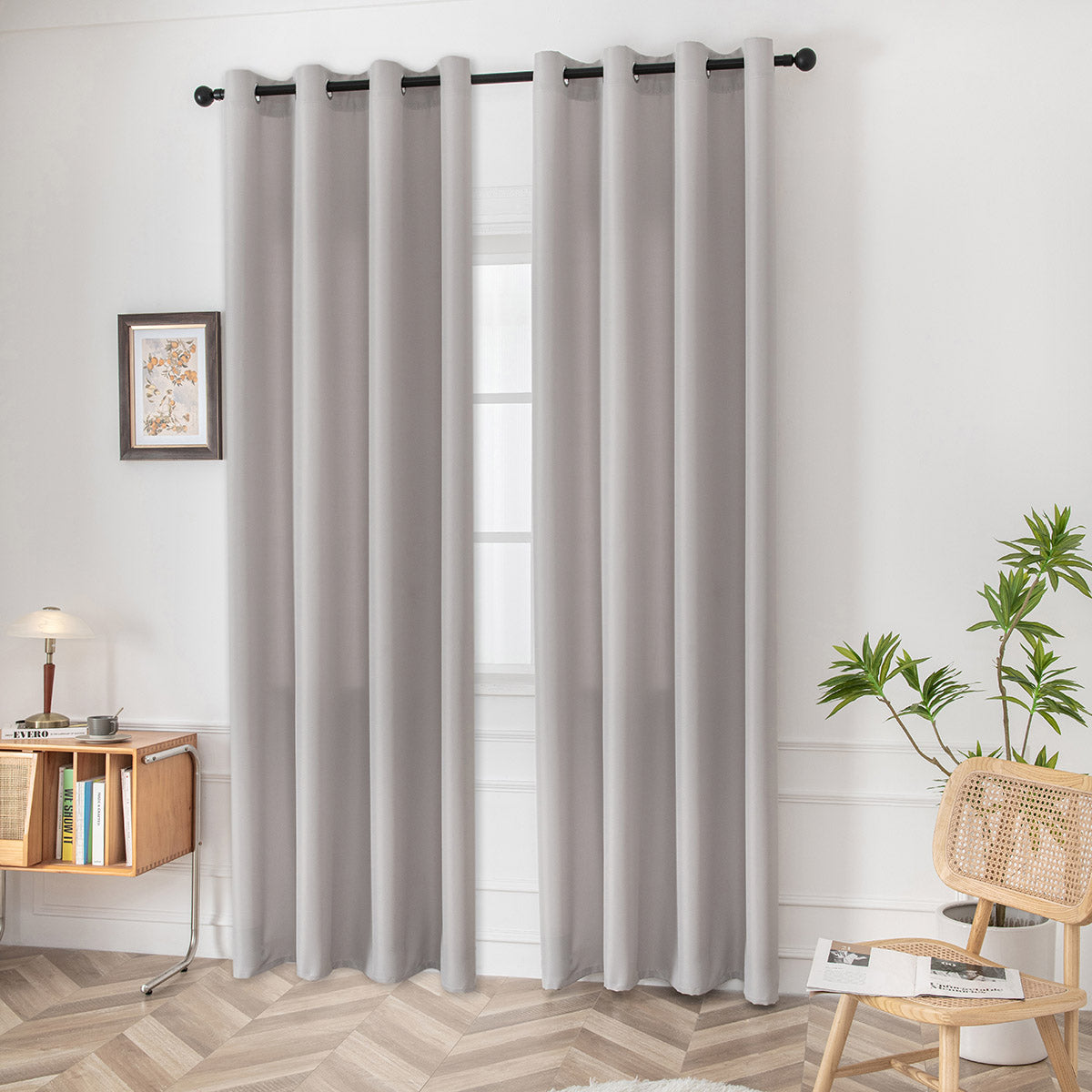 Κουρτίνα Μεσαίας Σκίασης με 8 Μεταλλικούς Κρίκους Effect Art 8443 140x270εκ Ασημί