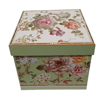 Σετ Φλυτζάνια Τσαγιού Πορσελάνης 2 Τεμ Green Pastel Roses 8.5x15εκ