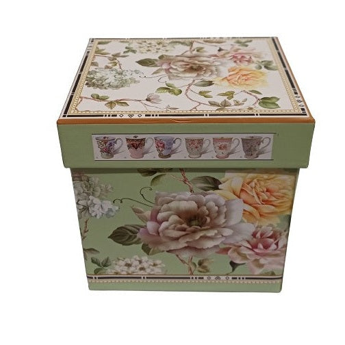 Πορσελάνινη Κούπα με Καπάκι Pink with Flowers Image 380ml