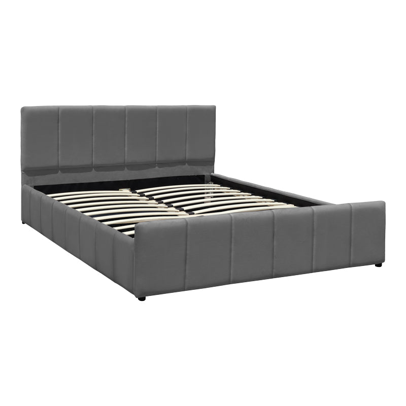 Doulia Double Bed Anthracite Velvet 150x200cm