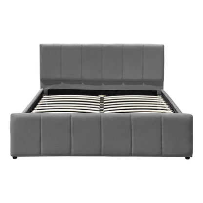 Doulia Double Bed Anthracite Velvet 150x200cm