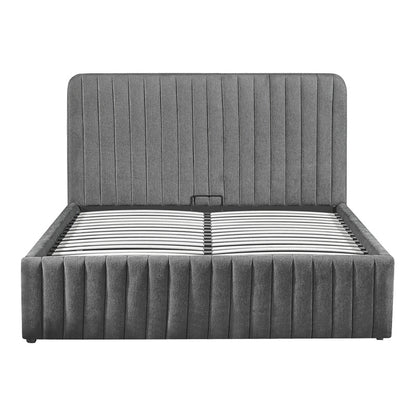 Κρεβάτι Διπλό Zilin Ύφασμα Ανθρακί-Beige 160x200εκ