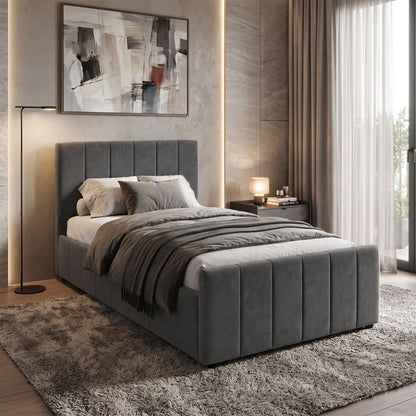 Doulia Single Bed Anthracite Velvet 100x200cm