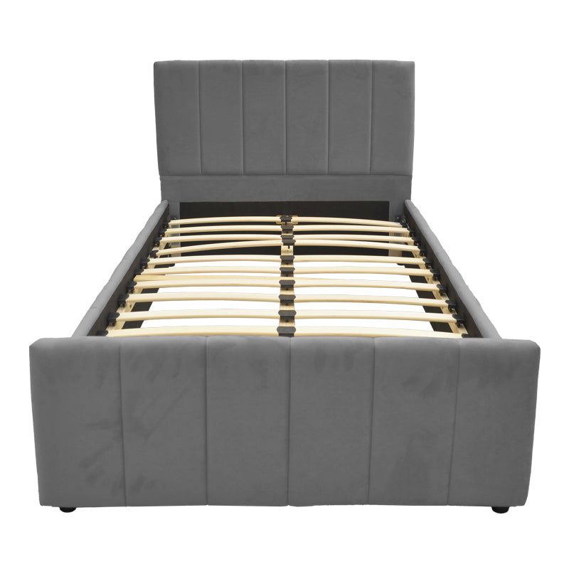 Doulia Single Bed Anthracite Velvet 100x200cm
