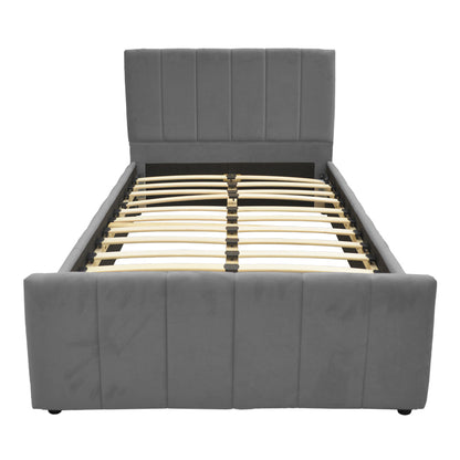 Doulia Single Bed Anthracite Velvet 100x200cm