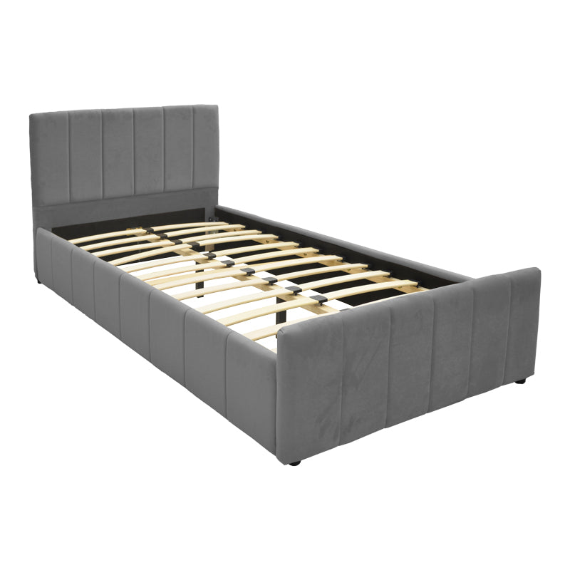 Doulia Single Bed Anthracite Velvet 100x200cm