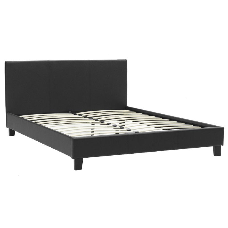 Κρεβάτι Nevil Διπλό 150x200 PU Χρώμα Μαύρο Ματ