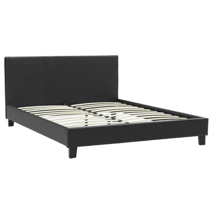 Κρεβάτι Nevil Διπλό 150x200 PU Χρώμα Μαύρο Ματ