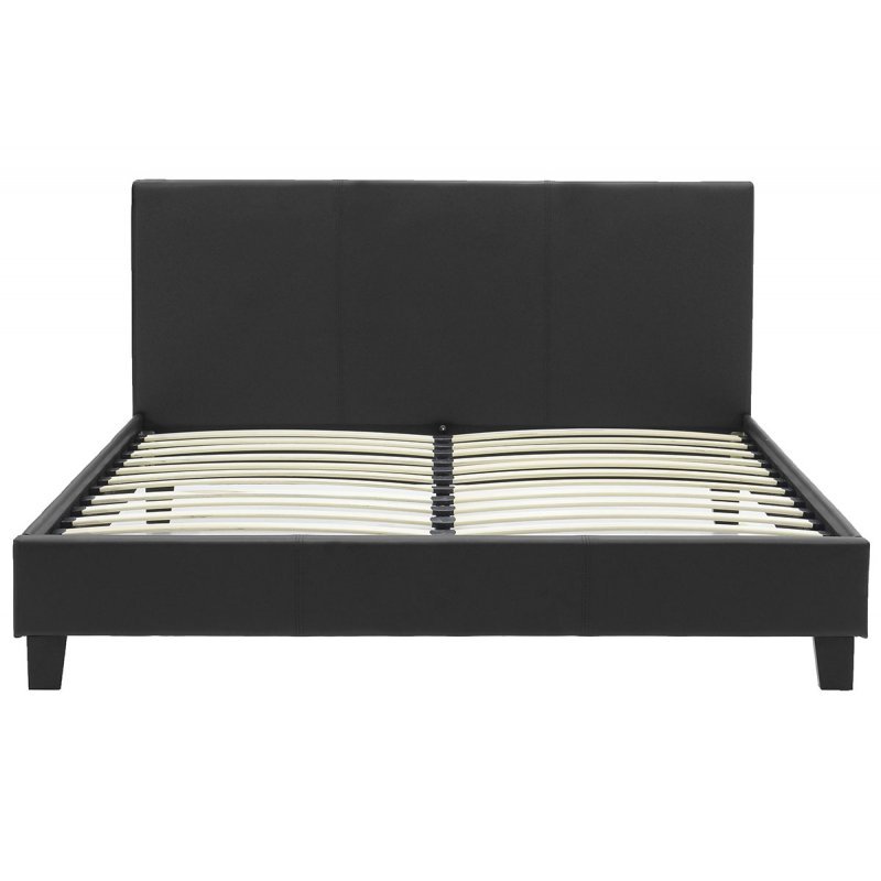 Κρεβάτι Nevil Διπλό 150x200 PU Χρώμα Μαύρο Ματ