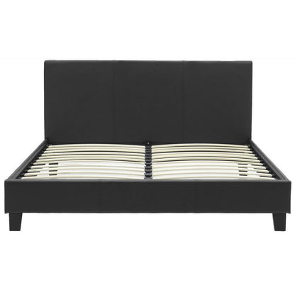 Κρεβάτι Nevil Διπλό 150x200 PU Χρώμα Μαύρο Ματ