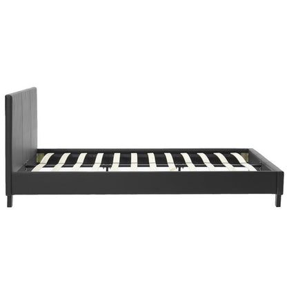 Κρεβάτι Nevil Διπλό 150x200 PU Χρώμα Μαύρο Ματ