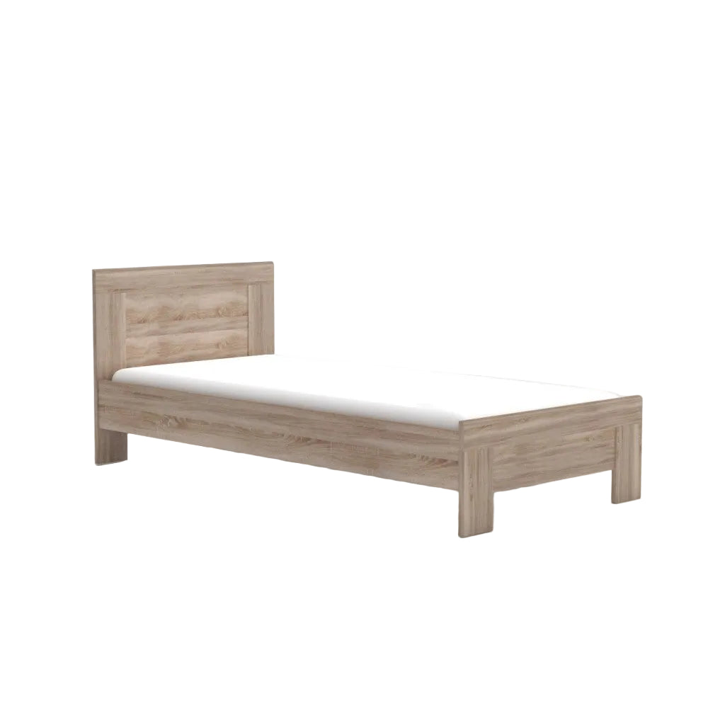 Κρεβάτι Solo Μονό με Τάβλες Sonoma MDF Καμπυλωτό Τελείωμα 90x200εκ