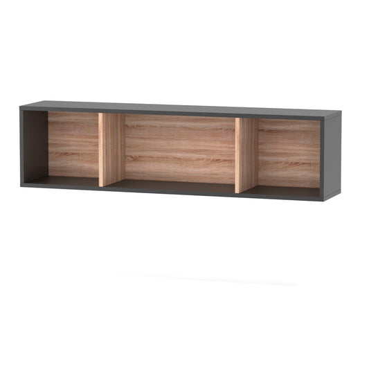Κρεμαστό Ράφι Alex 124x25x32 Γραφίτης-Σονόμα