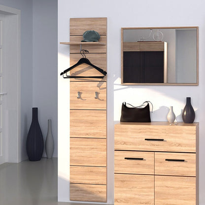 Κρεμάστρα Solo 40x30x194 Sonoma με Λεπτομέρειες Wenge και MDF Καμπυλωτό Τελείωμα