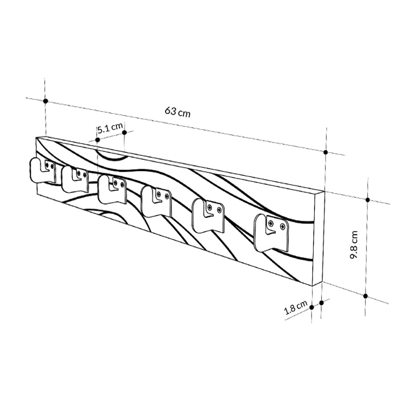 Κρεμάστρα Τοίχου Flow Χρώμα Λευκό 63x1,8x9,8