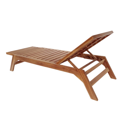 Ξαπλώστρα Melop Teak Ξύλο σε Φυσική Απόχρωση 200x70x35