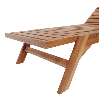 Ξαπλώστρα Melop Teak Ξύλο σε Φυσική Απόχρωση 200x70x35