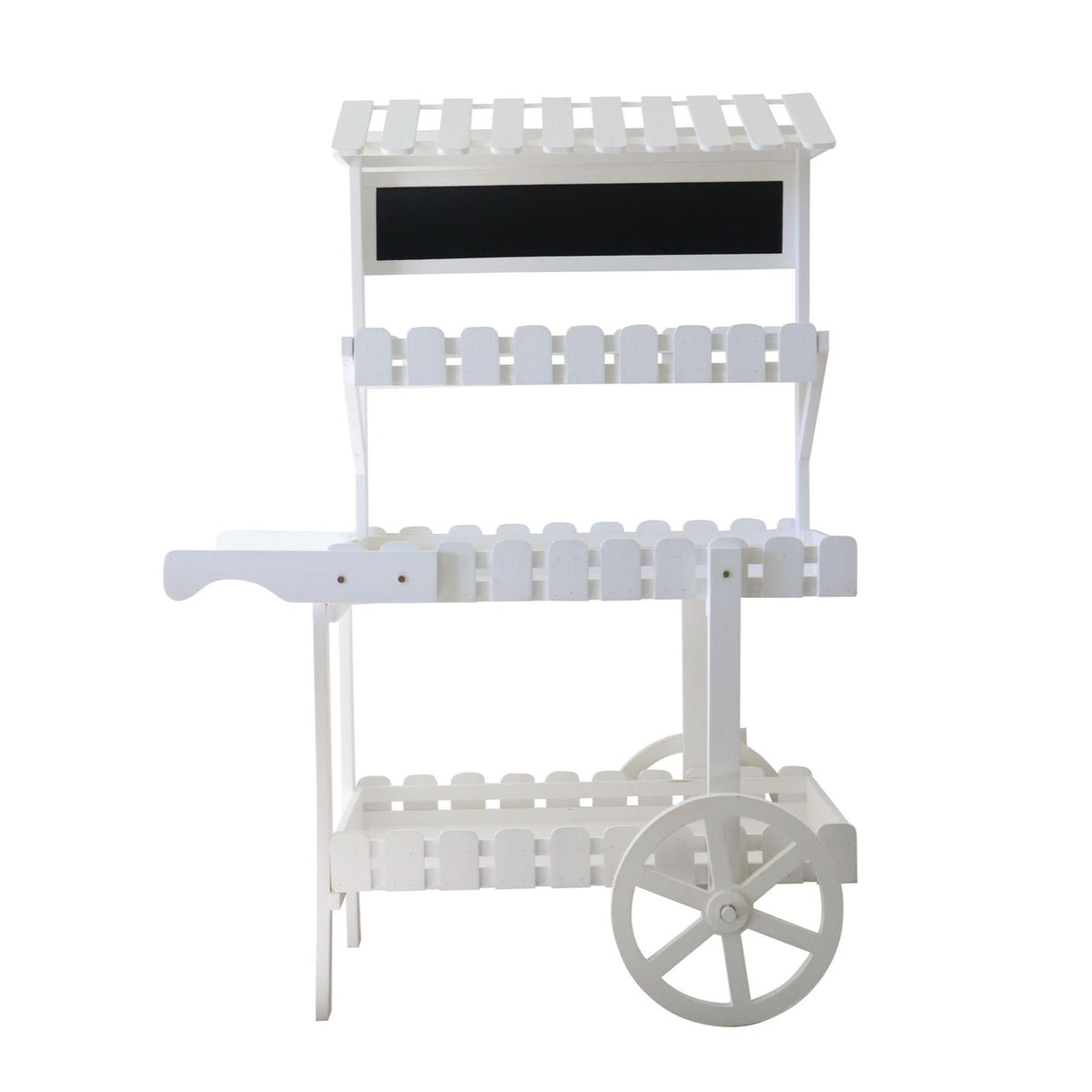 Ξύλινη Λευκή Καρότσα Candice 143x100x50