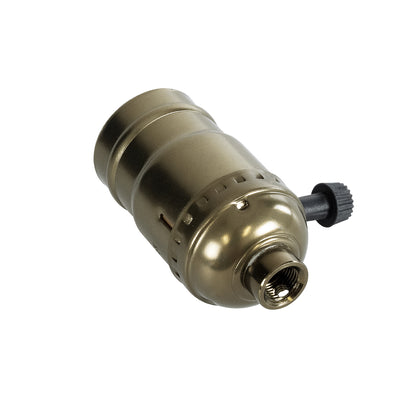 LAMPHOLDER 78964 Ντουί E27 με Διακόπτη On/Off IP20 Μπρούτζινο - Μ5.5 x Π3.6 x Υ7