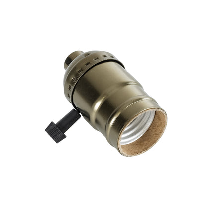 LAMPHOLDER 78964 Ντουί E27 με Διακόπτη On/Off IP20 Μπρούτζινο - Μ5.5 x Π3.6 x Υ7