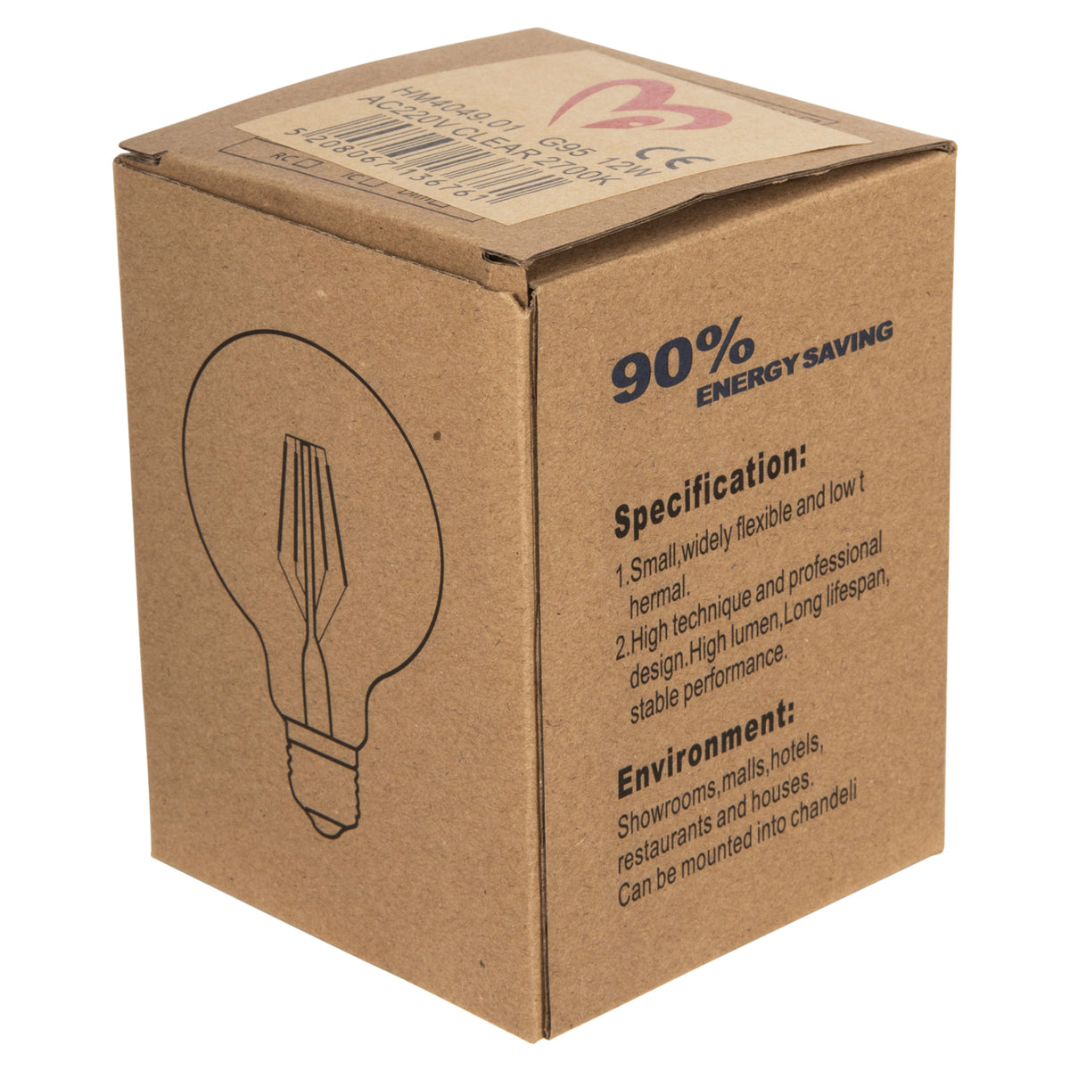 ΛΑΜΠΤΗΡΑΣ GLOBO LED FILAMENT 12W E27 3000K ΔΙΑΦΑΝΟΣ