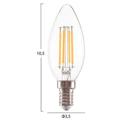 ΛΑΜΠΤΗΡΑΣ LED FILAMENT 4W E14 3000K ΔΙΑΦΑΝΟΣ DIMMABLE