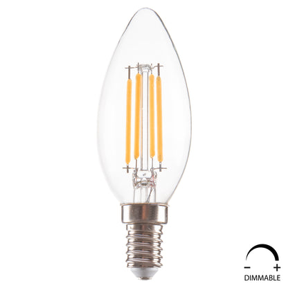ΛΑΜΠΤΗΡΑΣ LED FILAMENT 4W E14 3000K ΔΙΑΦΑΝΟΣ DIMMABLE