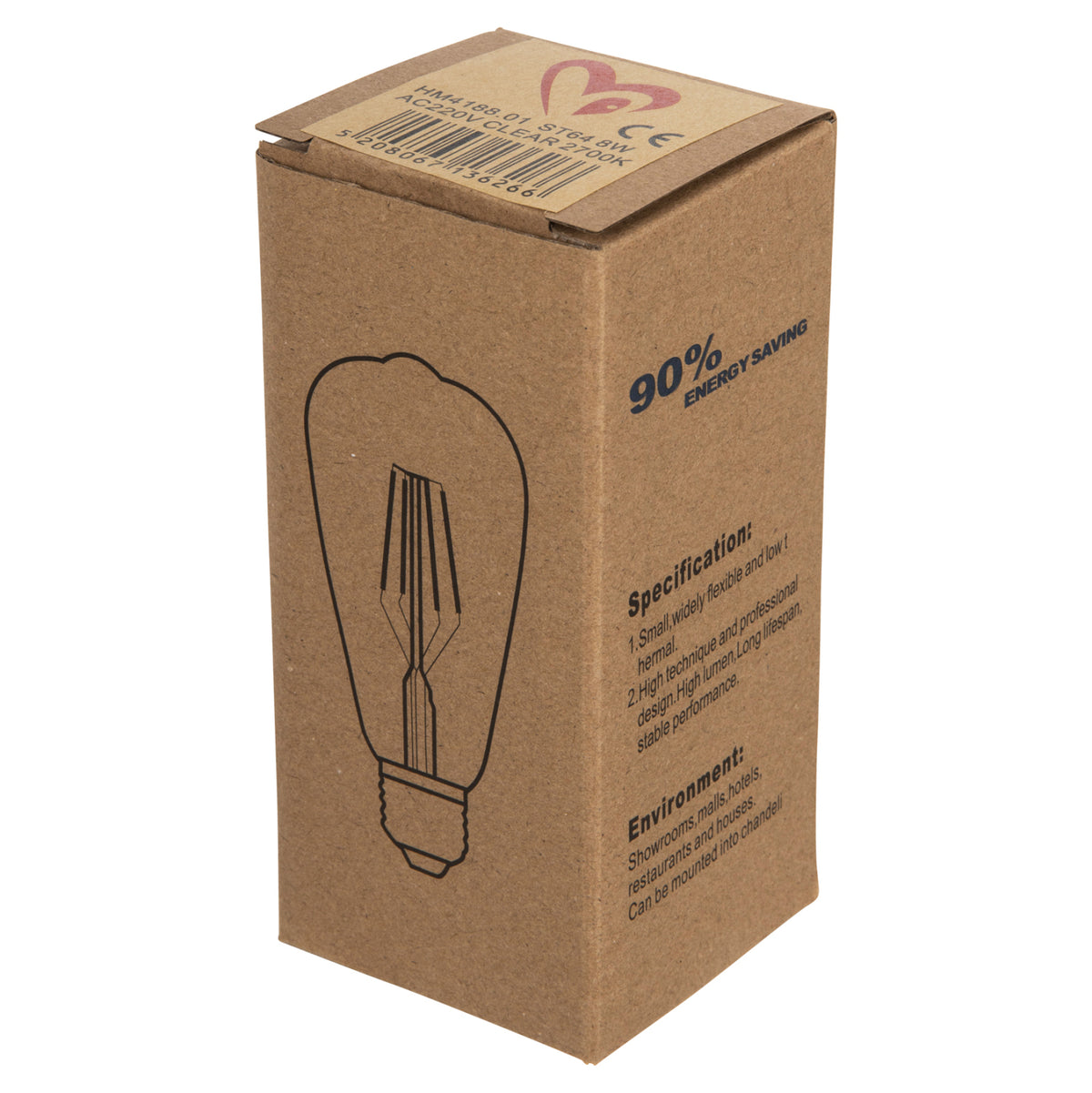 ΛΑΜΠΤΗΡΑΣ LED FILAMENT 8W E27 DIMMABLE 2700K ΔΙΑΦΑΝΟΣ