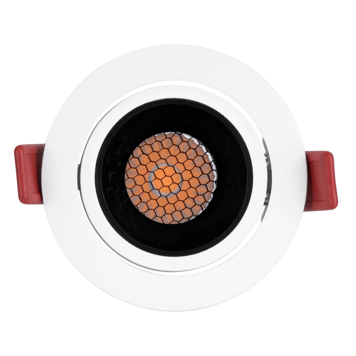 LEO KLV-101-0312 Χωνευτό Κινούμενο Φωτιστικό Downlight Σποτ με Honeycomb Anti-Glare Reflector LED 10W 1250lm 38° AC 220-240V IP20 Θερμό Λευκό 2700K - Bridgelux COB Chip & TÜV SÜD Driver - Λευκό & Μαύρο Ματ - Μ8.5 x Π8.5 x Υ6.6 / Q7.5εκ