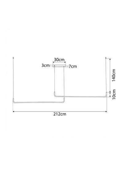 LINARIA KLV-101-0260-V2 Κρεμαστό Φωτιστικό Οροφής LED 72W 7200lm 180° AC 220-240V IP20 Ρυθμιζόμενο Λευκό CCT με Χειριστήριο από 2700K έως 6000K Dimmable - Lumileds SMD Chip - Σατινέ Χρυσό Βούρτσας - Μ212 x Π4 x Υ20