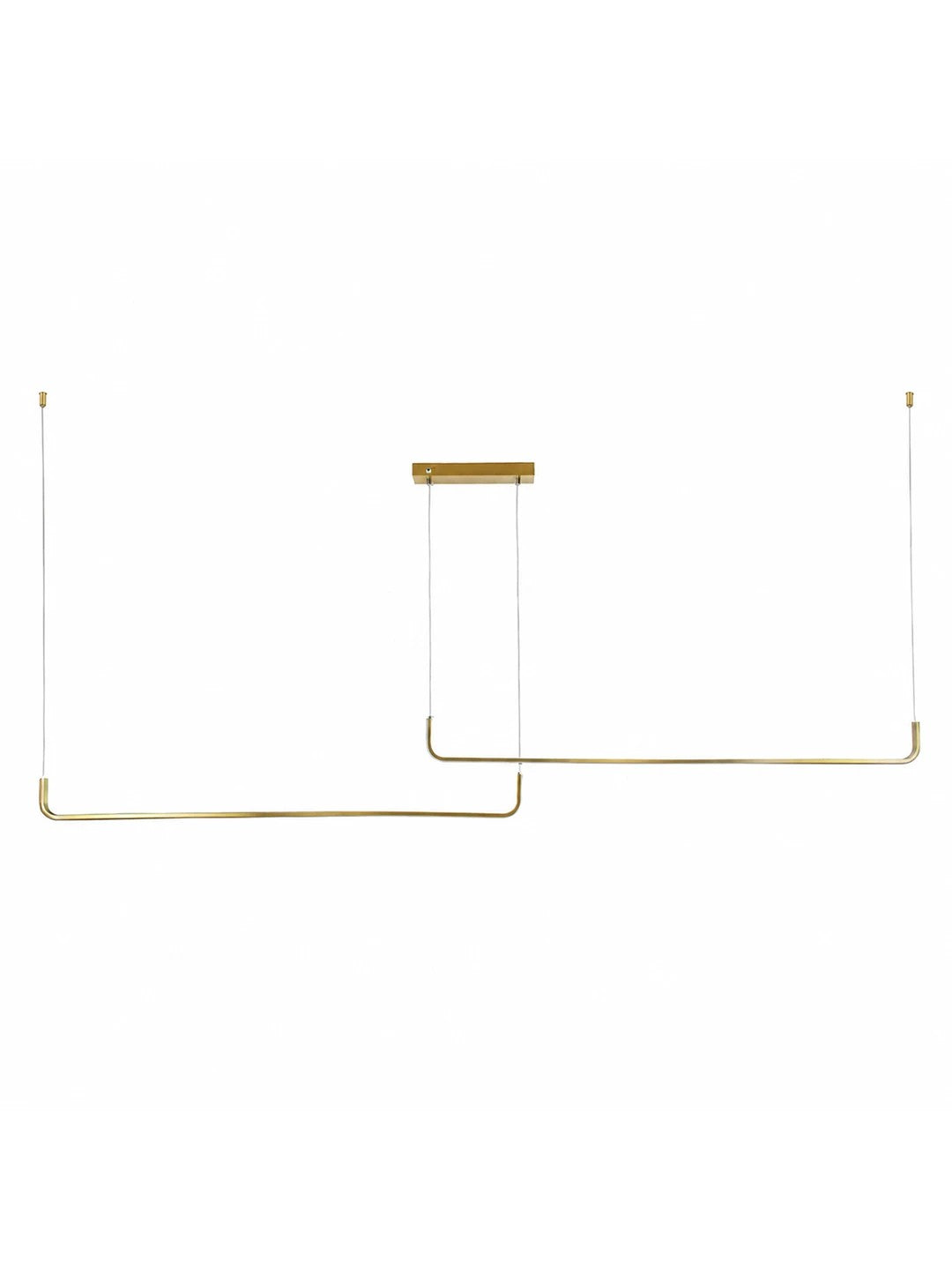 LINARIA KLV-101-0260-V2 Κρεμαστό Φωτιστικό Οροφής LED 72W 7200lm 180° AC 220-240V IP20 Ρυθμιζόμενο Λευκό CCT με Χειριστήριο από 2700K έως 6000K Dimmable - Lumileds SMD Chip - Σατινέ Χρυσό Βούρτσας - Μ212 x Π4 x Υ20