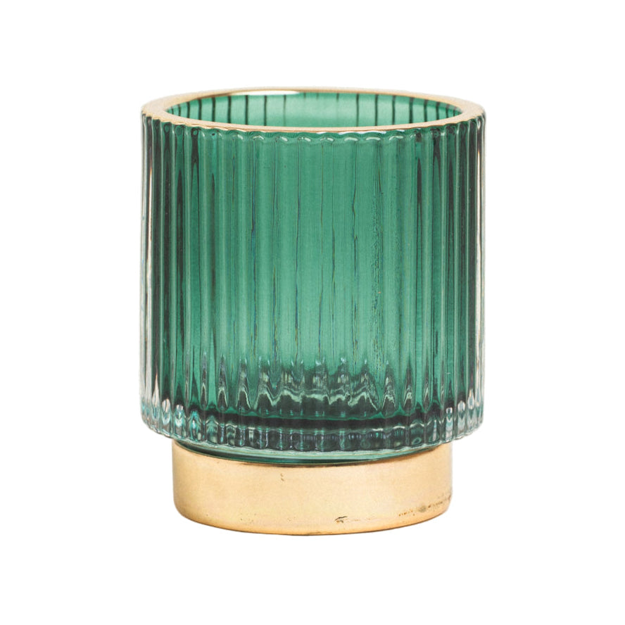Κηροπήγιο Πράσινο/Χρυσό 7x7x8
