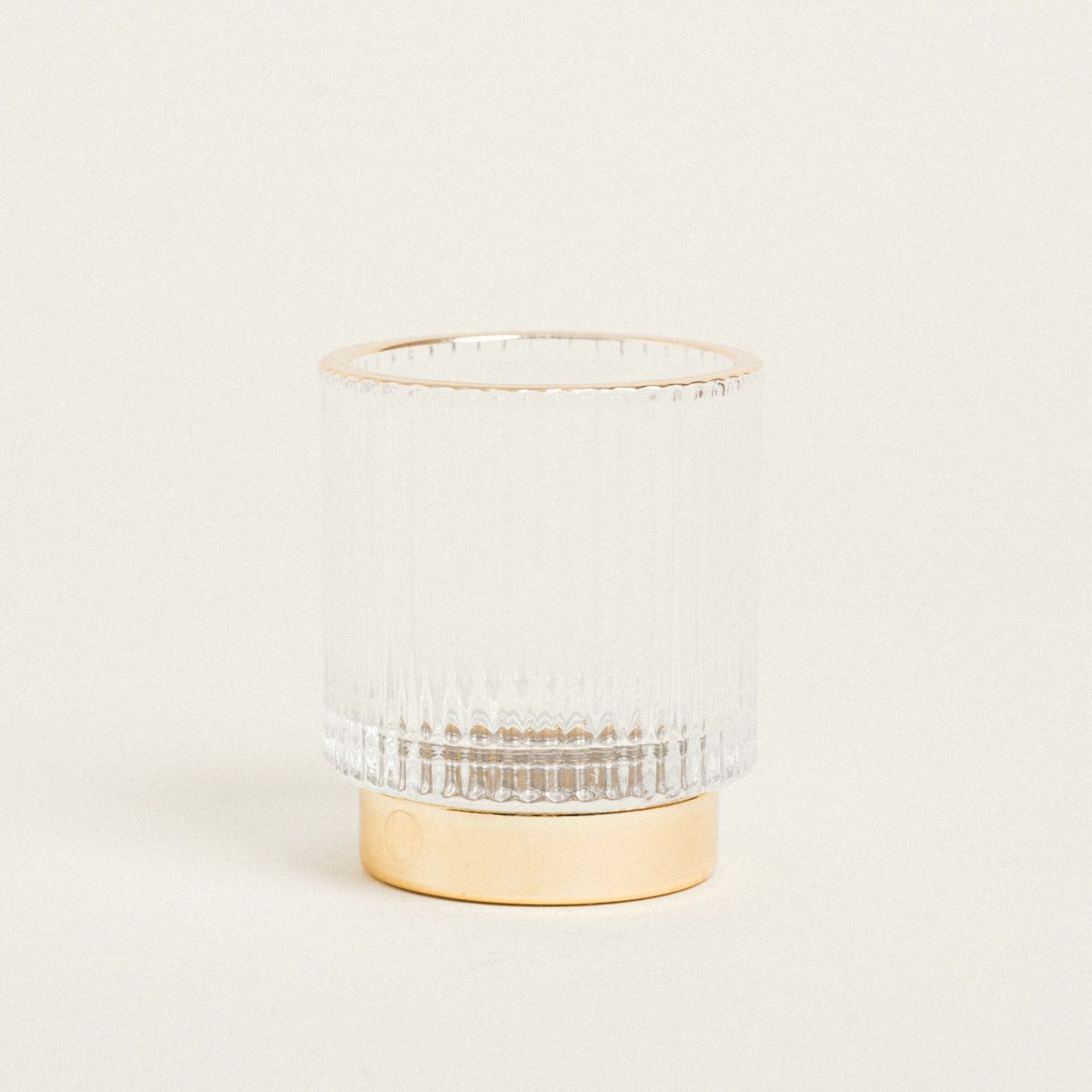 Κηροπήγιο Διάφανο/Χρυσό 7x7x8