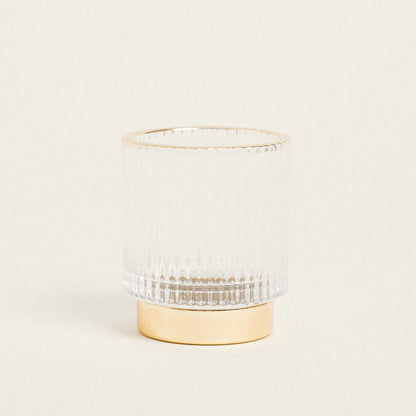 Κηροπήγιο Διάφανο/Χρυσό 7x7x8