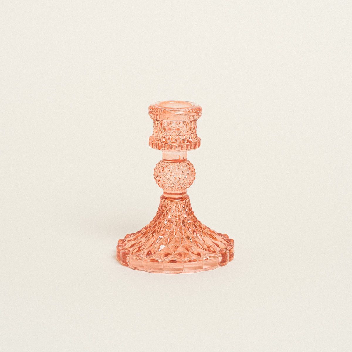 Κηροπήγιο Γυάλινο Τερακότα 8x8x11