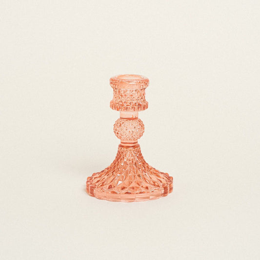 Κηροπήγιο Γυάλινο Τερακότα 8x8x11