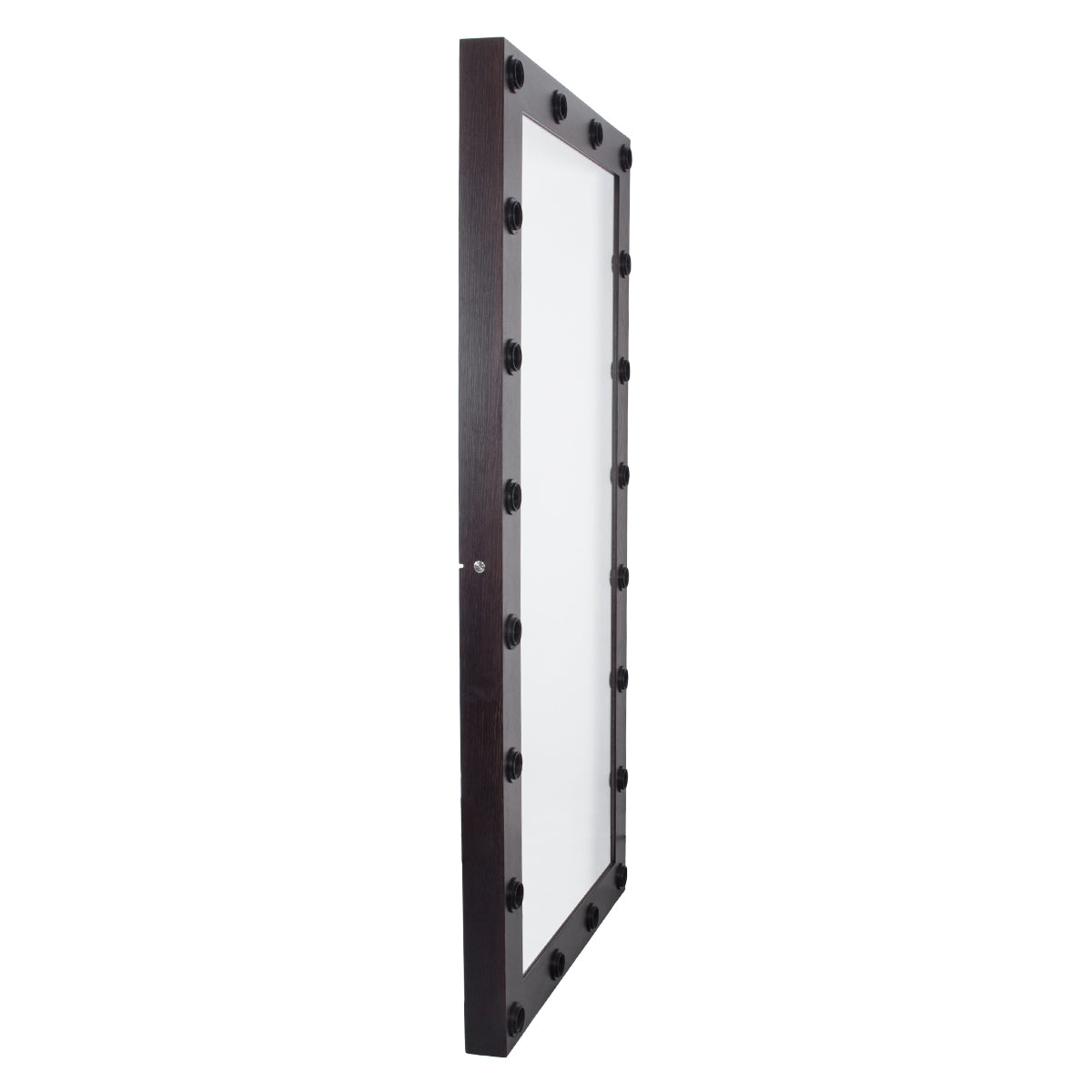 MAKEUP MIRROR-160x80-2 Μοντέρνος Καθρέπτης Μακιγιάζ με Πλαίσιο Φυσικού Ξύλου με Διακόπτη On/Off 20 x E27 AC220-240V - Μ80 x Π7 x Υ160cm - Καφέ Wenge
