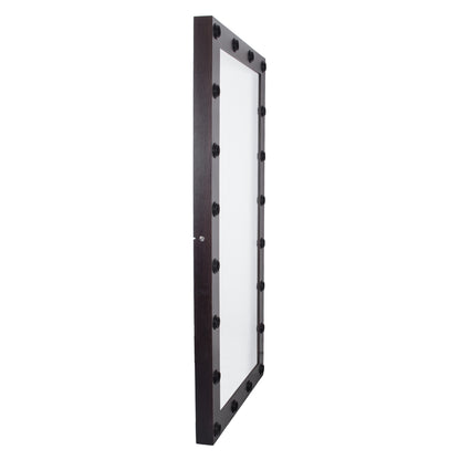 MAKEUP MIRROR-160x80-2 Μοντέρνος Καθρέπτης Μακιγιάζ με Πλαίσιο Φυσικού Ξύλου με Διακόπτη On/Off 20 x E27 AC220-240V - Μ80 x Π7 x Υ160cm - Καφέ Wenge