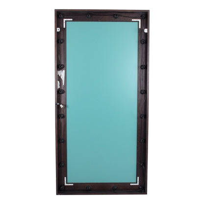 MAKEUP MIRROR-160x80-2 Μοντέρνος Καθρέπτης Μακιγιάζ με Πλαίσιο Φυσικού Ξύλου με Διακόπτη On/Off 20 x E27 AC220-240V - Μ80 x Π7 x Υ160cm - Καφέ Wenge