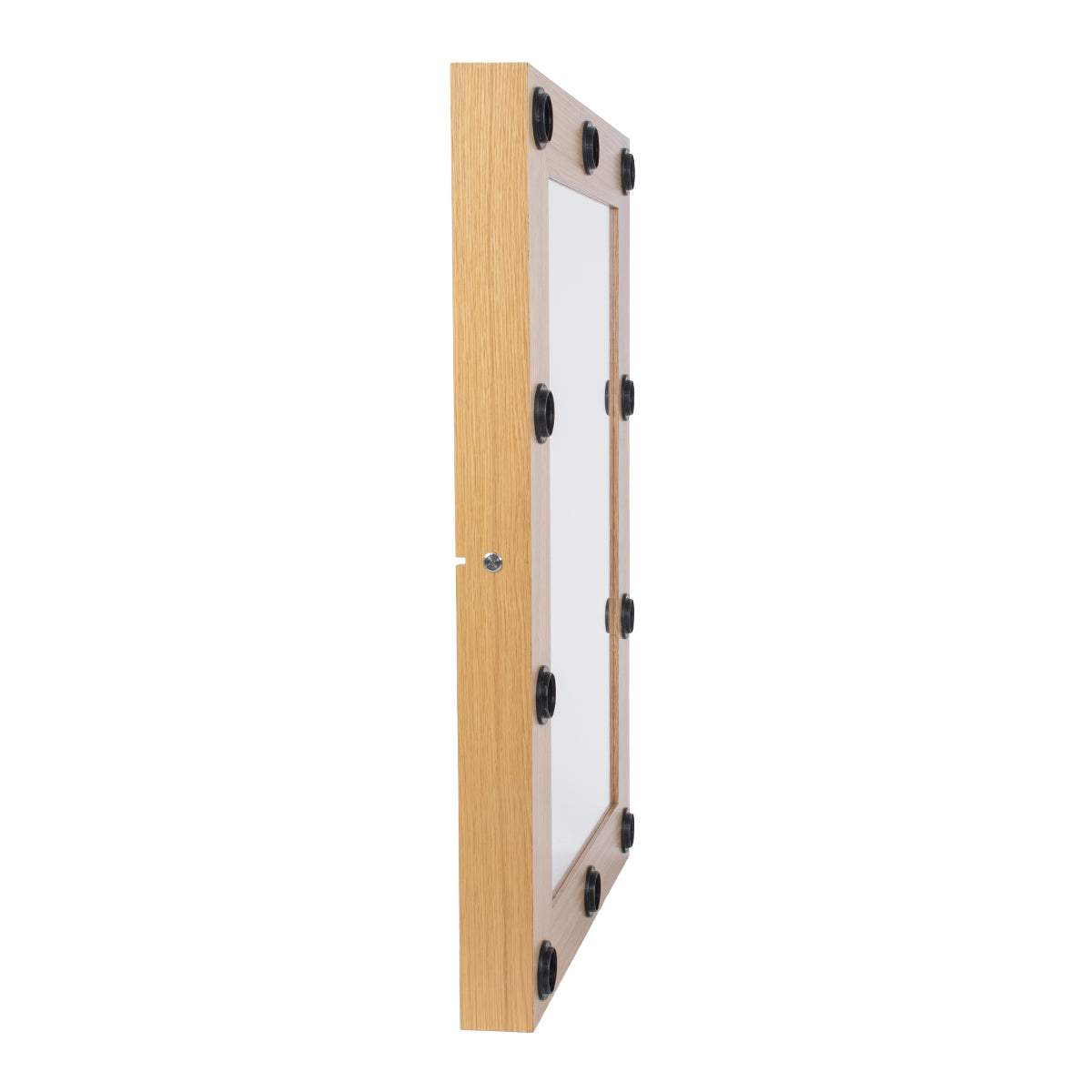 MAKEUP MIRROR-60x90-1 Μοντέρνος Καθρέπτης Μακιγιάζ με Πλαίσιο Φυσικού Ξύλου με Διακόπτη On/Off 10 x E27 AC220-240V - Μ60 x Π7 x Υ90cm - Μπεζ Δρυς