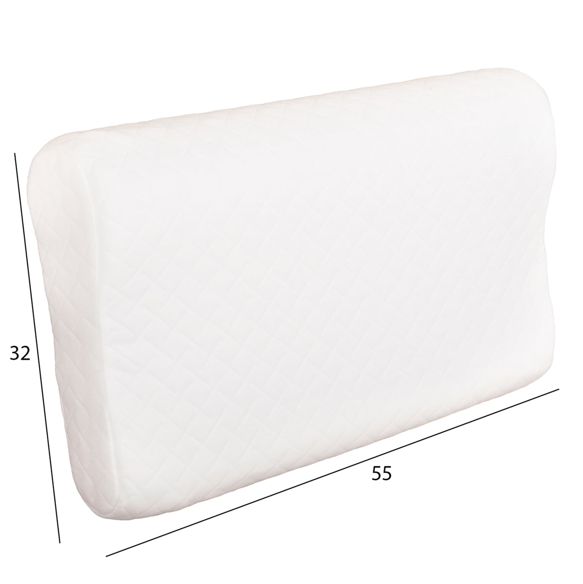 ΜΑΞΙΛΑΡΙ ΥΠΝΟΥ BEZEL MEMORY FOAM ΛΕΥΚΟ ΥΦΑΣΜΑ 55x32εκ