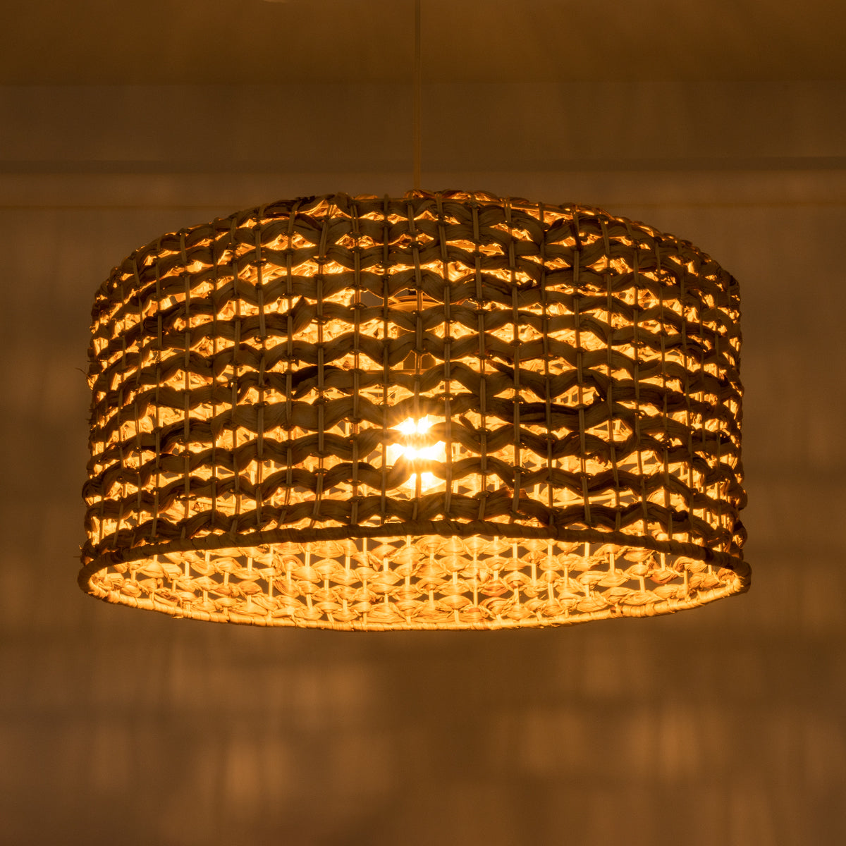 MANGATA 01849 Boho Κρεμαστό Φωτιστικό Οροφής με Ντουί 1 x E27 AC 220-240V IP20 - Καφέ - Μ60 x Π60 x Υ28